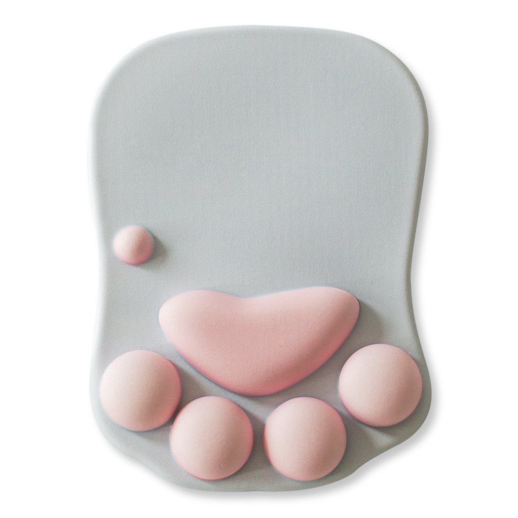 EasiCozi Cat Paw Mouse Pad With Wrist Support, Cartoon Cute Cats Paw Soft Silicone Rests Wrist Cushion Fashion Rest Comfort Mouse Pats (10.6×8.0)
