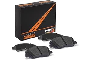 Max Advanced Brakes Front Brake Pad Compatible With 1997-2001 2002 2003 2004 2005 Pontiac Grand Prix Montana Bonneville Compatible With Chevy Impala Venture Century, Carbon Ceramic Pad w/Hardware