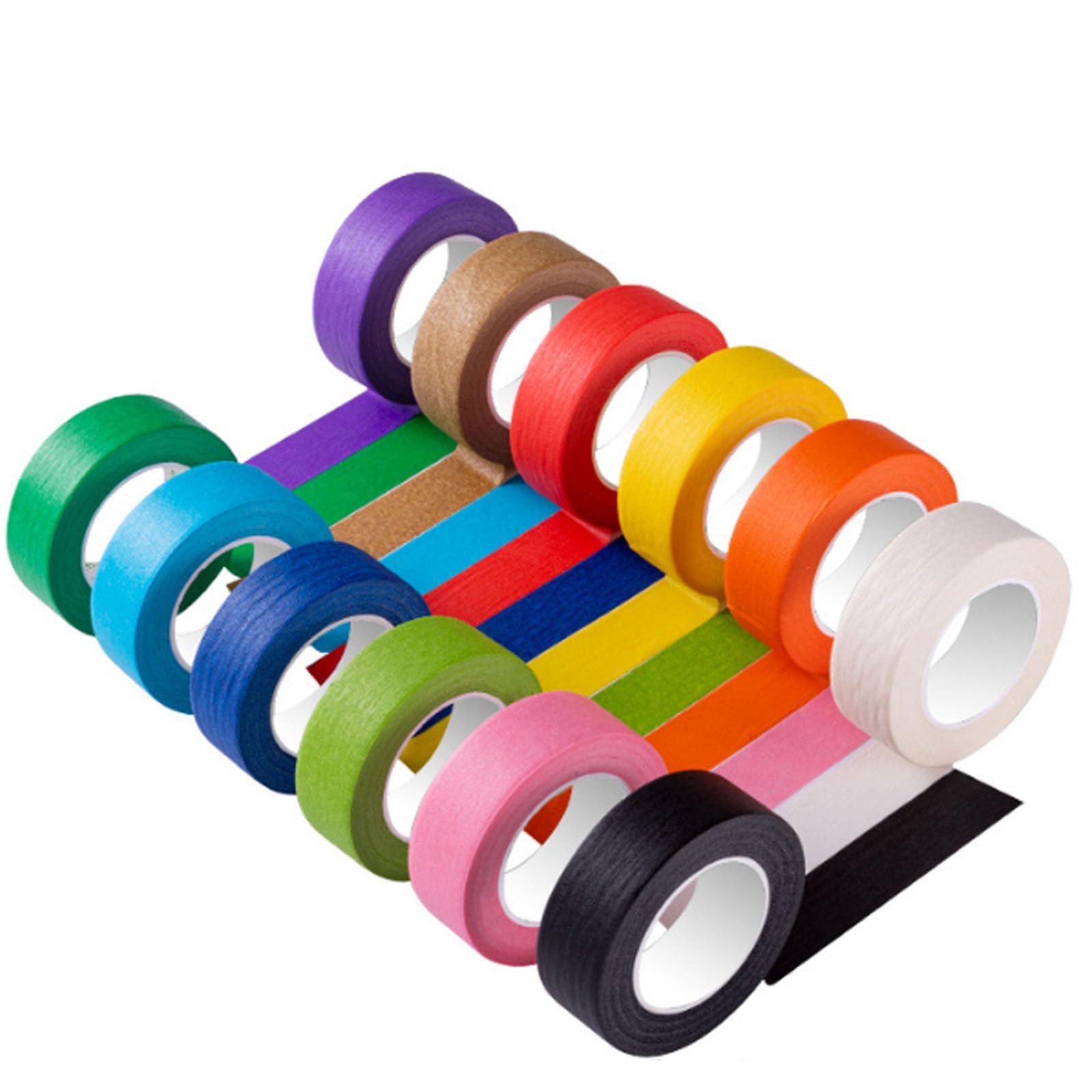 YETRNDK 12 Color Rolls, Coloured Tape, Painters Tape, Masking Tape, Coloured Tape for Kids, Rainbow Tape, Coloured Masking Tape, Craft Tape, DIY, Labeling Or Coding, Art Supplies for Kids