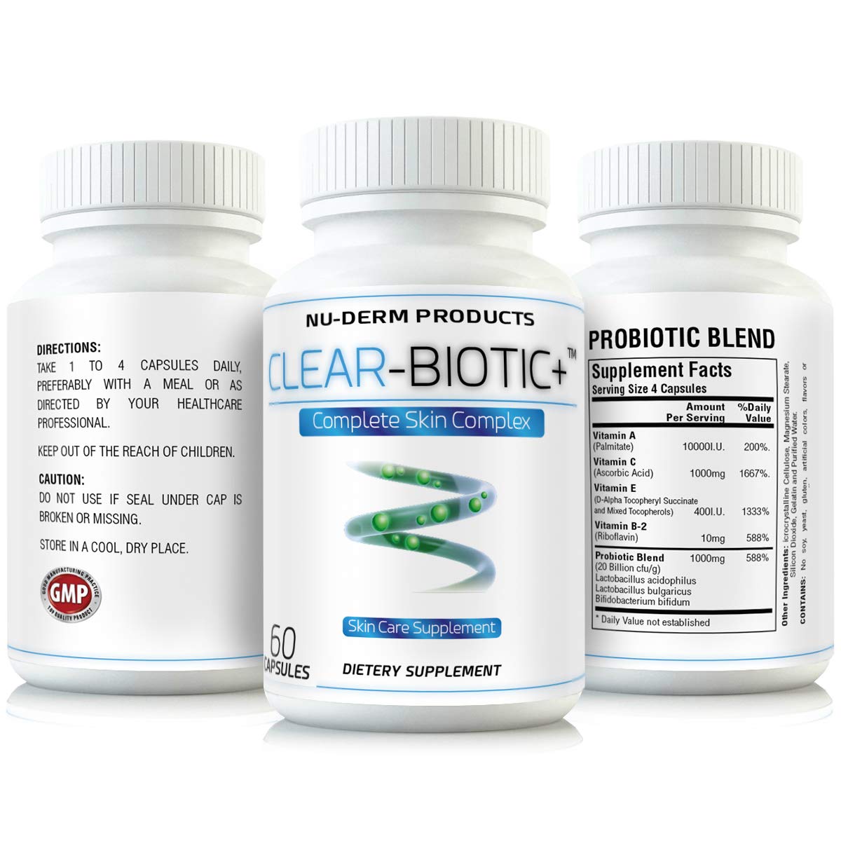 Acne Supplements Clear Biotic 20.1 gm Acne Pill Vitamins A E C B2