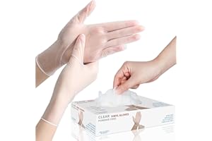 Disposable Clear Gloves, Latex Free Vinyl Gloves Disposable 4 Mil for Food Prep, Household Cleaning, Hair Dye, 100 Counts