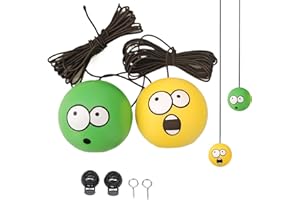 Garage Tennis Ball Parking Aid, Garage Parking Aid, Cute & Funny Big Eyes Assist with Rope, Double Ball Stops Guide System, C