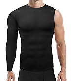GENEMEN Mens One Arm Sleeve Compression Shirt 1/2 Long Sleeve Base Layer Sports Workout Basketball Top