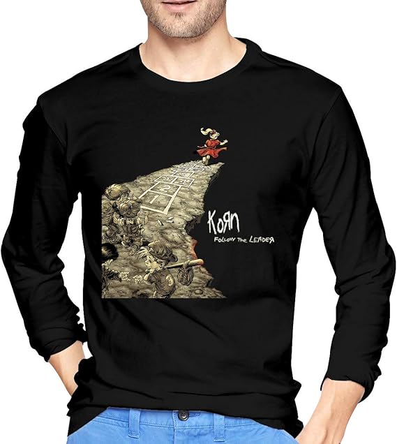 Amazon Kornフォローリーダーコットンメンズtシャツファッションロングスリーブメンズtシャツブラック Tシャツ カットソー 通販