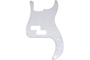 Musiclily Pro 13-Hole Bass Pickguard for Squier Sonic Precision Bass, 4Ply White Pearl