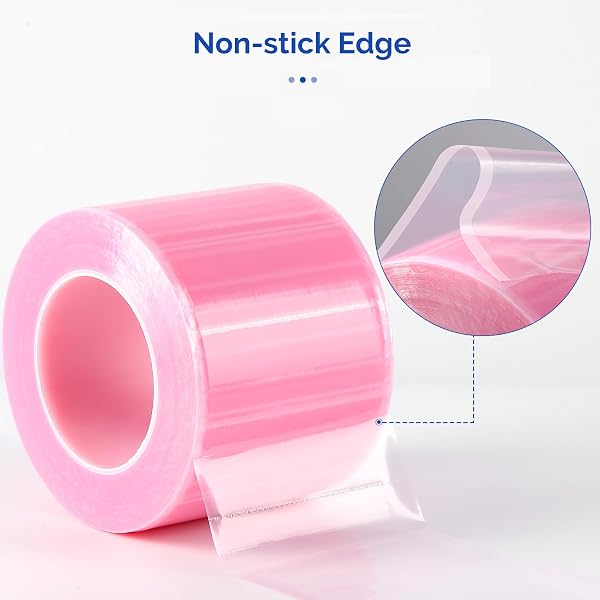 JMU BARRIER FILM 6 ROLLS, BARRIER FILM TATTOO PINK BARRIER TAPE FOR DENTAL MEDICAL TATTOO, 4 X 6 INCH