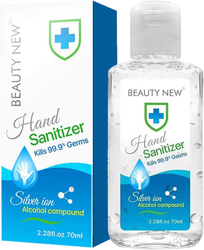 2.4 OZ Instant Hand Cleaning Gel Kill 99.9% - Advanced Hand Cleaner with 75% ALCO Active Silver Ions, for Kitchen Bathroom Office Traveling,Moisturizing Skin - Travel Size 70 ml