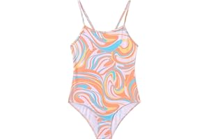 Ewbob One Piece Swimsuit Quick Dry Bathing Suits Kids Cross Shoulder Strap Beach Swimwear for 5-16 Years