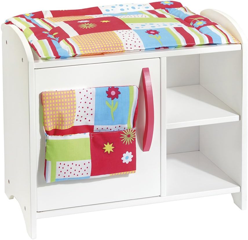 white wooden doll's changing table by howa 2730