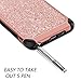 Note8 Case, Galaxy Note 8 Case, BENTOBEN 2 In 1 Glitter Sparkle Bling Hybrid Hard Cover Shiny Faux Leather Chrome Shockproof Bumper Protective Case for Samsung Galaxy Note 8 (6.3 inch) Rose Gold