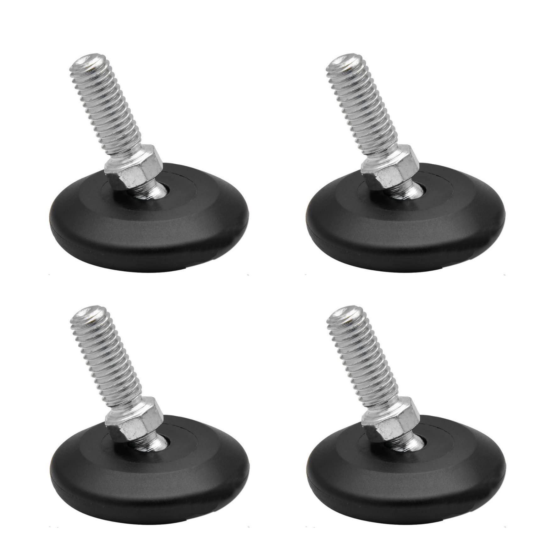 WAGNER QuickClick® Adjustable feet Ø 37 mm - 4pcs. set with ball joint + threaded M8 x 25 mm I 4x adjustable feet+4x glides - plastic HYPER - diameter Ø 30 mm -Made in Germany- 15832600