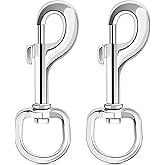 ERKOON Extra Large 4.23 Inch Swivel Eye Bolt Snap Hooks 220Lbs Load Capacity Zinc Alloy Single Ended Flag Clips Heavy Duty Trigger Bolt Hooks (2 Pack)