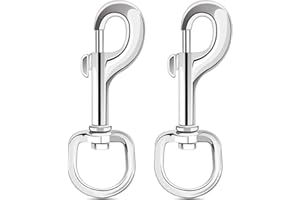 ERKOON Extra Large 4.23 Inch Swivel Eye Bolt Snap Hooks 220Lbs Load Capacity Zinc Alloy Single Ended Flag Clips Heavy Duty Trigger Bolt Hooks (2 Pack)