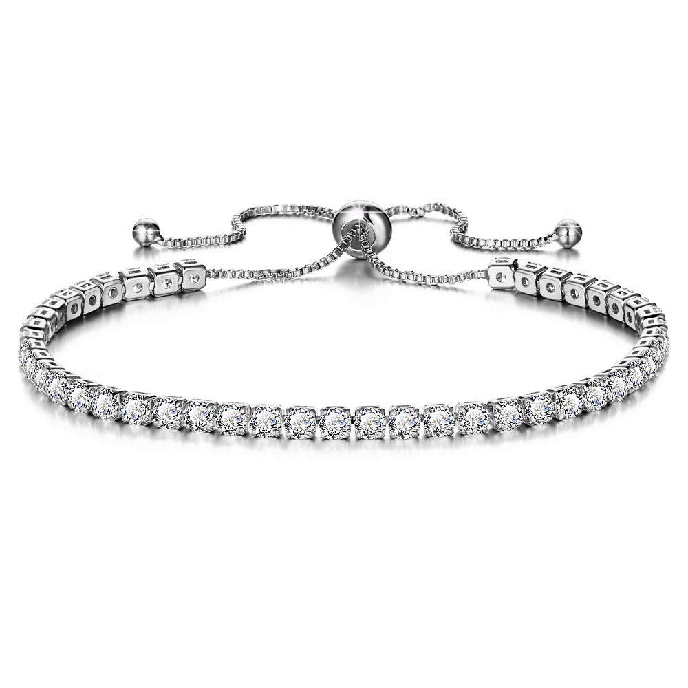 White Gold Plated Tennis Bracelet 