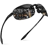 MAXJULI Polarized Sport Sunglasses for Men Women TR90 Rimless Frame for Running Fishing Baseball Driving 8250