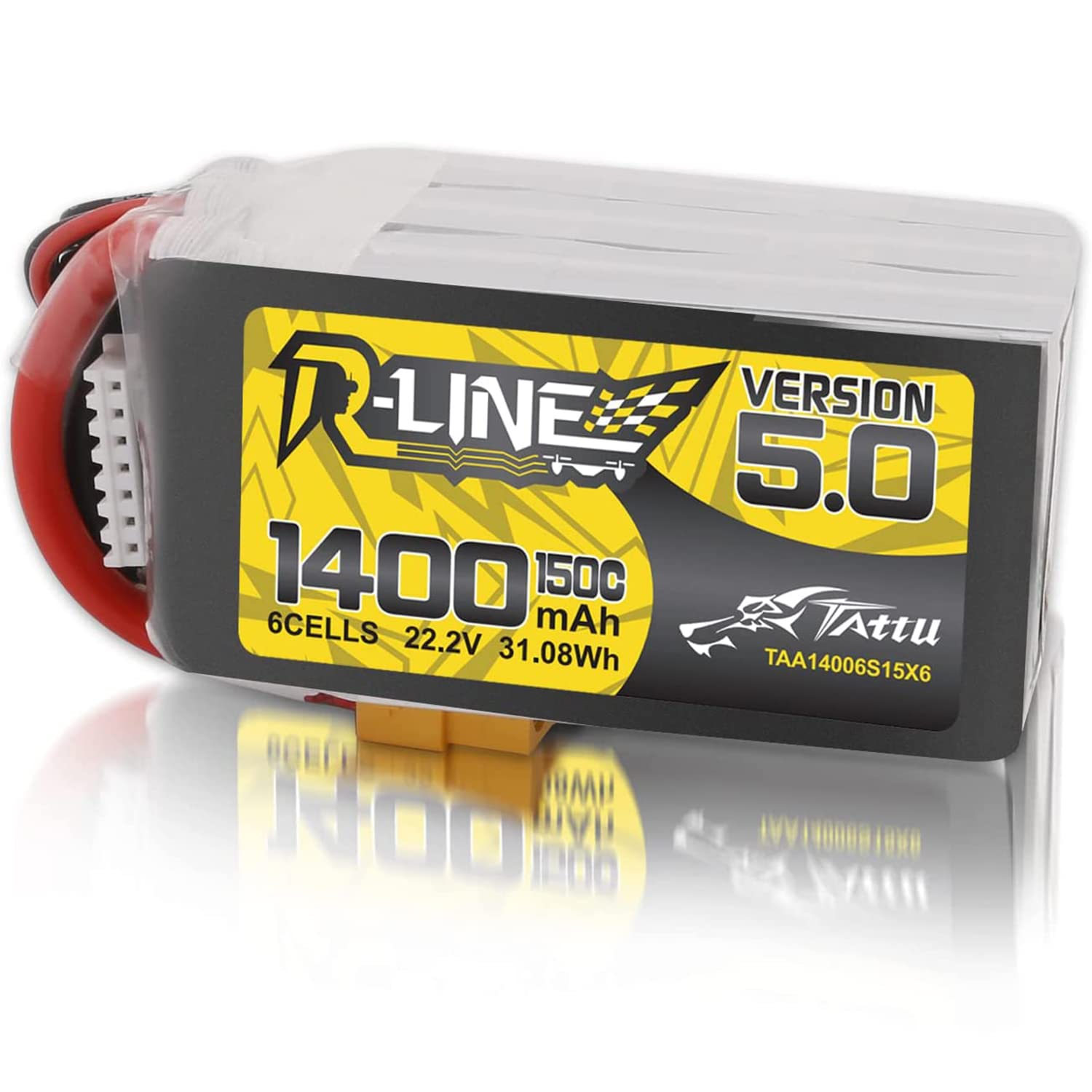 Photo 1 of TATTU R-Line Version 5.0 6S Lipo Battery 22.2V 150C 1400mAh Lipo Battery Pack with XT60 Plug for Racing
