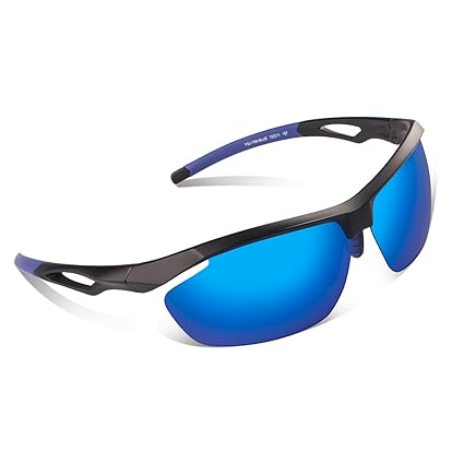 Zhara Sonnenbrille Fahrradbrille Sportbrille Polarisierte mit UV400 Schutz für Damen und Herren Radfahren Laufen Golf Angeln 