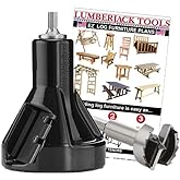 Lumberjack Tools Tenon Cutter Kit for Log Furniture, 1.5" Cutter &amp; Forstner Bit, Commercial Series Powder Coated Aluminum, 1/2" Shank, Dual Blades Creates Tapered Shoulder Profile, Made in USA