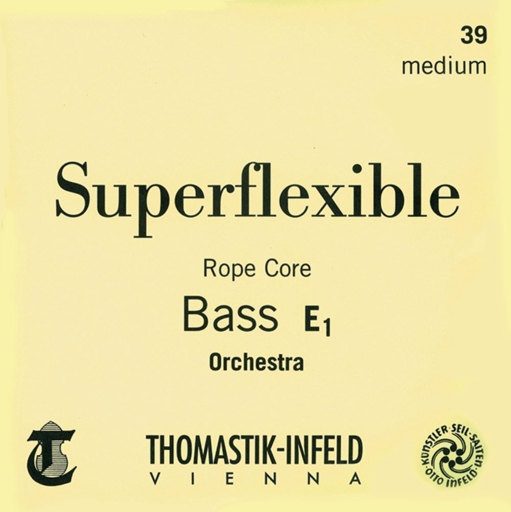 Thomastik single string for double bass 3/4 Superflexible - G string steel cable core, chrome wound, orchestral tuning, medium