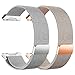 hooroor Sport Loop Bands Compatible with Fit bit Ionic Smart Watch Small Large, Breathable Comfortable Adjustable Closure Wrist Replacement Wristbands Straps (2-Pack Silver+Rose Gold, Large)
