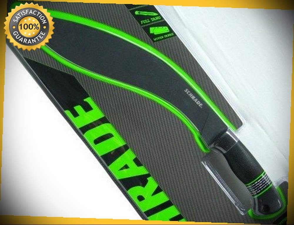 Black Full Tang Gurkha Kukri Straight Fixed Sharp Knife with Sheath SCHGK1 perfect for outdoor camping hunting