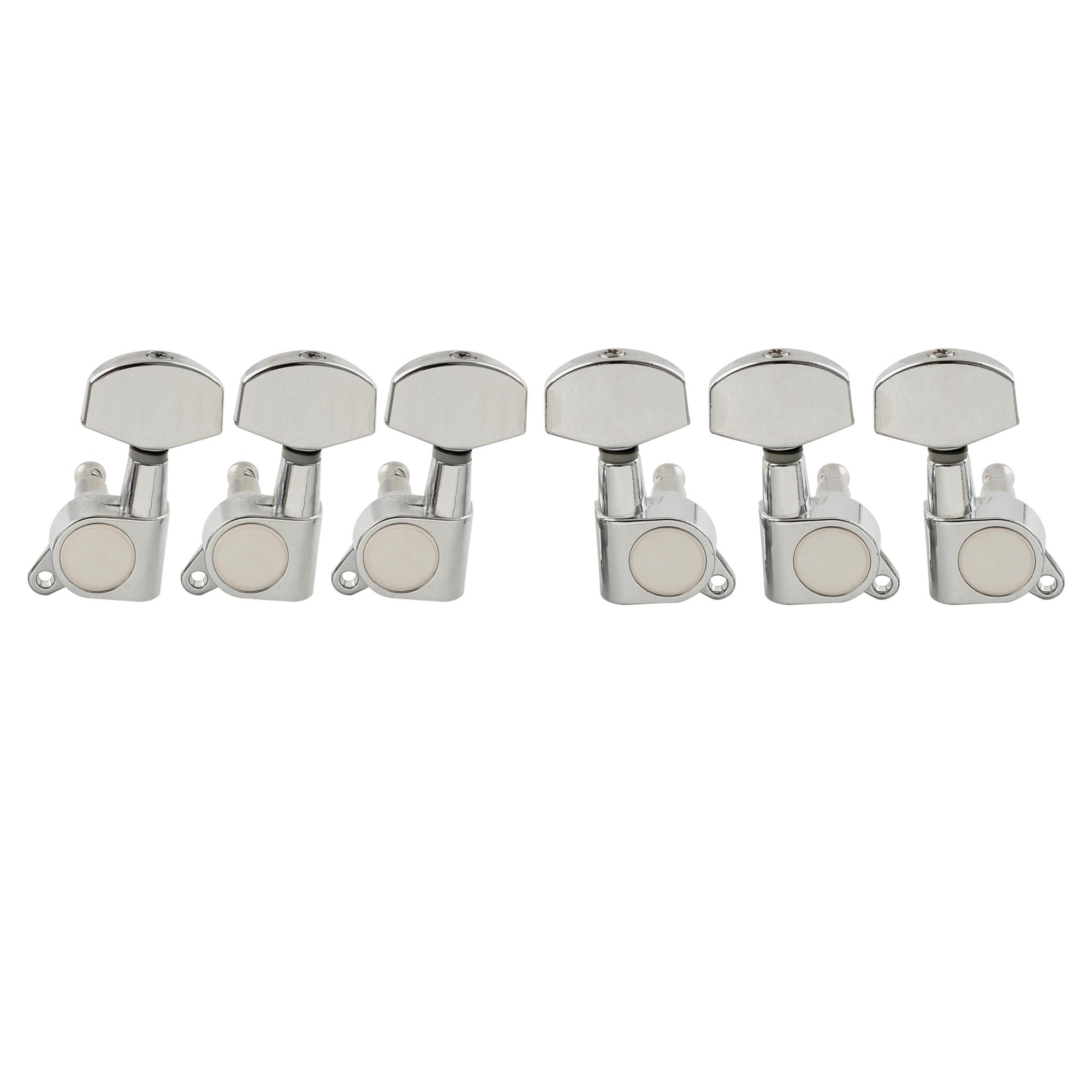 Musiclily Pro 3x3 Sealed Guitar Tuners Tuning Pegs Keys Machine Heads Set for Les Paul Style Electric or Acoustic Guitar, Big Button Chrome