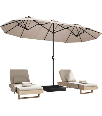 crank patio umbrella instructions Walsunny 9FT Outdoor Hanging Offset Cantilever Umbrella with Cross Base,  Patio Market Umbrella with Crank Sun Shade Canopy, Khaki