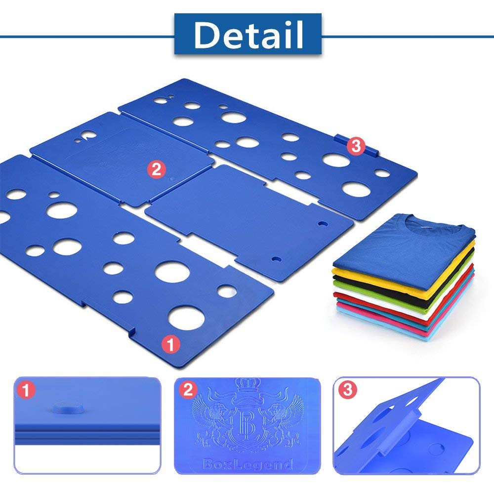 Boxlegend Clothes/T Shirt Folder Blue Plastic 4 mm Thickness Shirt Folding Board Easy and Fast Laundry Folder flipfold Rack