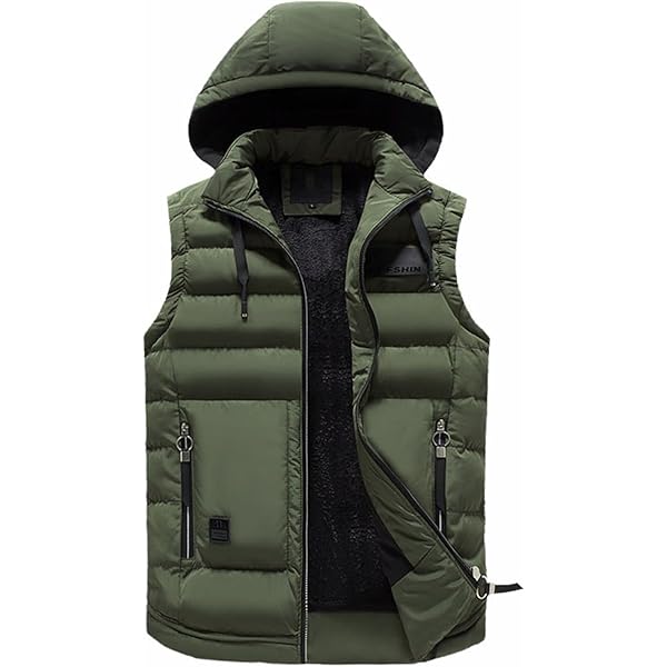 Amazon.com: Men Sleeveless Jacket With Hat Detachable Winter