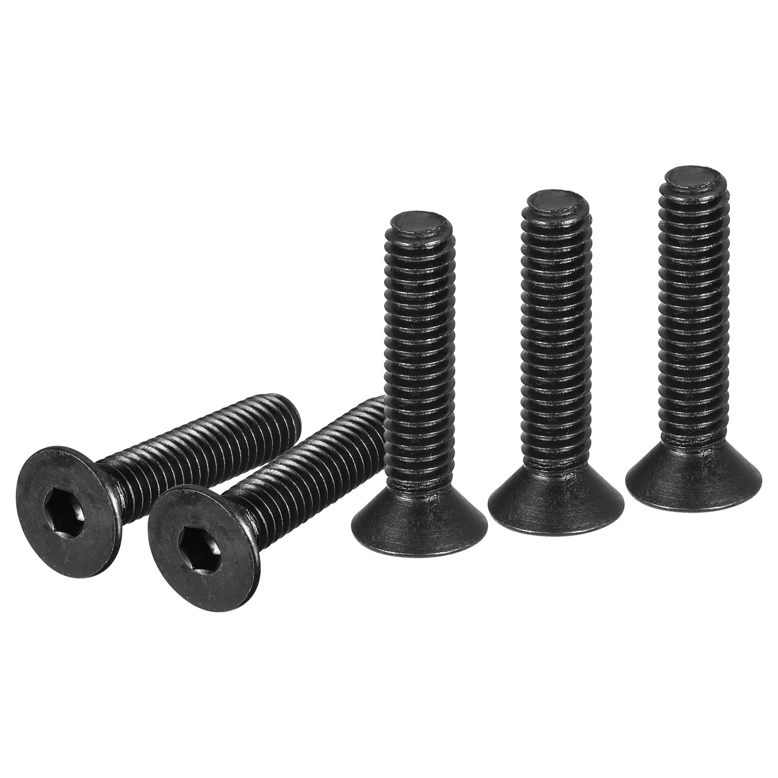 DTGN 5/16-18x1-1/2" Flat Head Socket Cap Screws, 10 Pack Hex Socket Flat Head Screws Carbon Steel Black Oxide, Full Thread, Countersunk Bolts — image 1