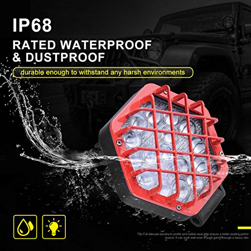 AUTOSAVER88 2 Pcs 5 Red Led Light Pods 48W 5D Led Cubes 4800LM Offroad