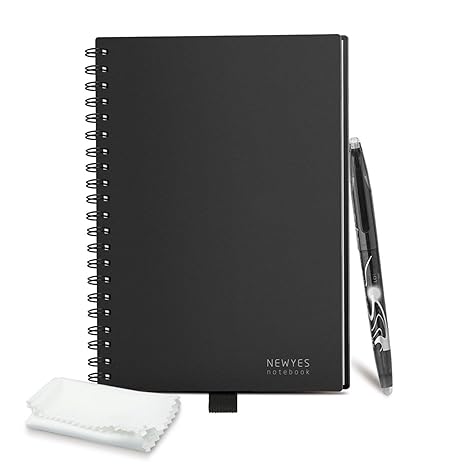 Wiederverwendbares Notizbuch A5 Smart Notebook - Übertragung mit iOS/Android App - College Block/Dotted - Schwarz - 21 * 14,8