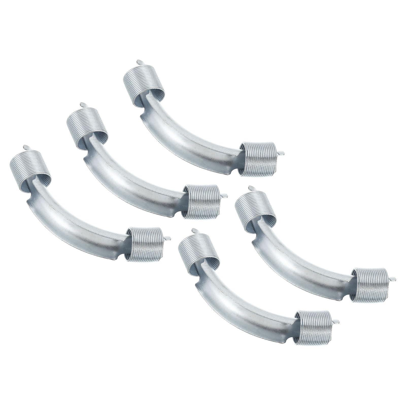 PATIKIL 25mm PEX Tube Bend Support, 5 Pack PEX Tube Metal 90 Degree Elbow Bend Support with Spring for PEX Pipe Tubing, Silver Tone