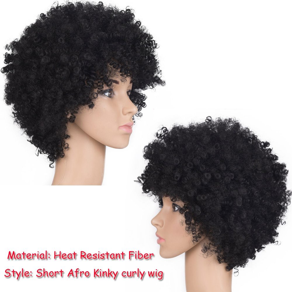 Beisd Short Black Afro Wigs For Black Women Kinky Curly Synthetic