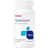 GNC Selenium 100mcg Supplement, 100 Vegetarian Tablets | Essential Trace Mineral that Helps Build Antioxidant Enzymes to Support Cellular Health, Vegetarian One-Tablet Serving