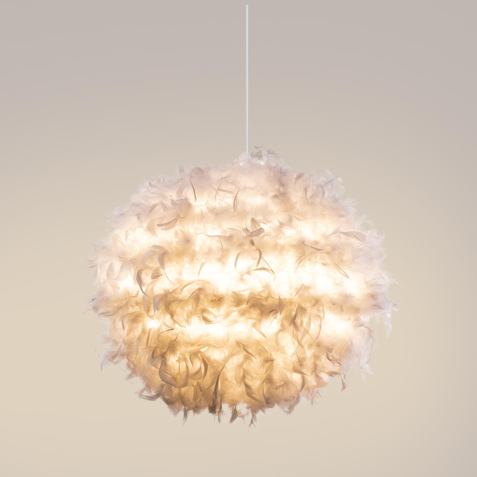 Photo 1 of ***(MAJOR DAMAGE/ SEE NOTES)***CEOTIS Modern Chandelier for Bedroom, 14" Artisan Luxe Romantic Feather Pendant Light for Dining Room, Kitchen, Living Room, Entryway, Soft Ambient Lighting