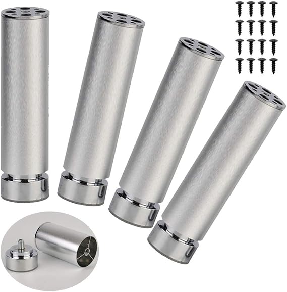 Paquete de 4 patas de sofá de aleación de aluminio para bricolaje