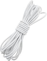 Fantasyon 4mm White Elastic Cord 5m Bungee Rope Round Stretch DIY Camping Tent