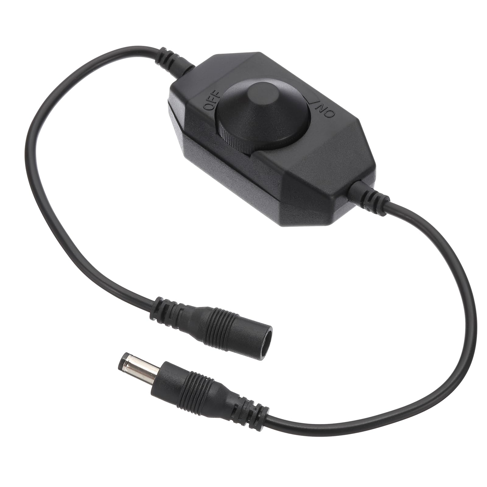 PATIKIL LED Strip Dimmer Switch, DC 9-24V PWM Rotary DC Inline Cable Brightness Adjustable Controller for LED Ribbon Rope Light 5050 3528 2835 5630, Black