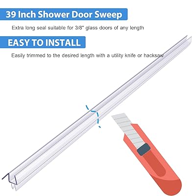 Buy Butecare Premium Frameless Shower Door Bottom Seal Strip Glass Door Side Seal Sweep 3 8 X 39 Clear Vinyl Online In Turkey B07wj2jrxz