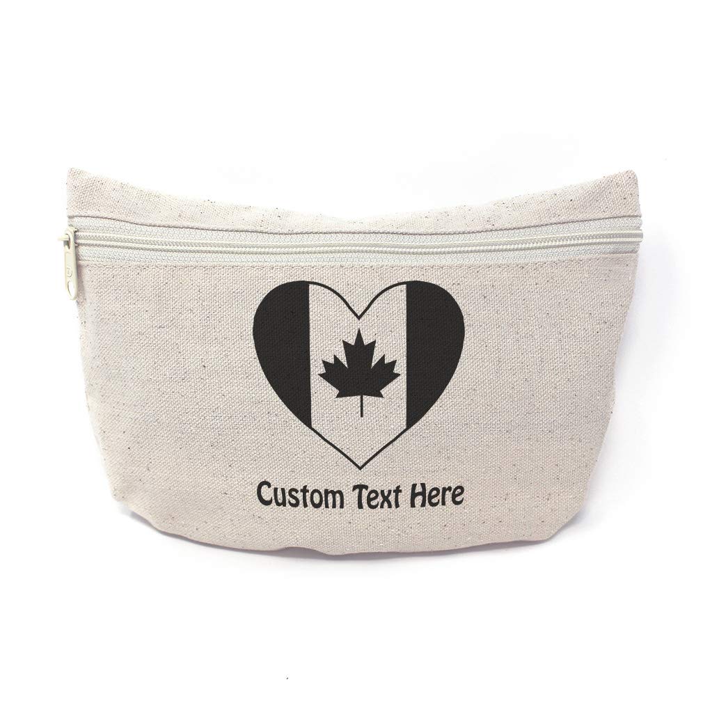 Custom Canvas Makeup Bag Love Canada Countries School Supplies Pencil Canvas Tote Pouch 9x6 Inches Natural Personalized Text Here