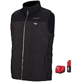 MILWAUKEE'S Tool Men's X-Large M12 12-Volt Lithium-Ion Cordless AXIS Black Heated Quilted Vest Kit w/ 2.0Ah Battery 303B-21XL