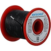 BNTECHGO 18 Gauge Silicone Wire Spool 100 ft Black Flexible 18 AWG Stranded Tinned Copper Wire