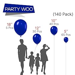 PartyWoo Persian Blue Balloons, 140 pcs Dark Blue