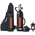 SMACO Scuba Tank Diving Gear for Diver 1L Mini Scuba Tank Small Diving Oxygen Cylinder up to 20 Minutes Dive Time Portable Diving Tank Kit for Underwater Exploration Emergency Rescue Pony Bottle S400