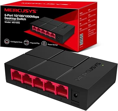 MERCUSYS MS105G 5-Port Desktop Ethernet Switch 10/100/1000 Mbps Plug & Play