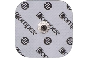 Compex Easy Snap Electrodes - 5-Pack White, 2in x 2in Single Snap