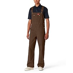 Dickies mens Bib Overalls, Rinsed Timber, 40W x 32L