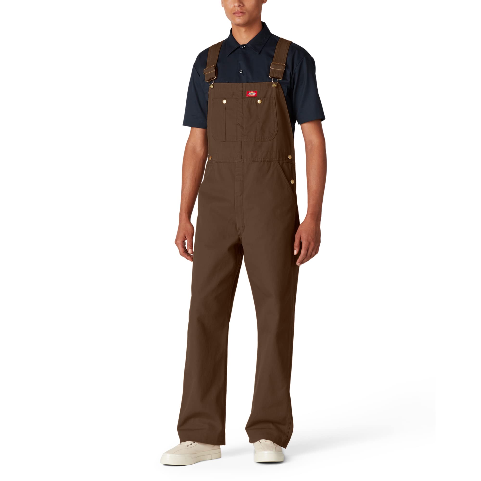 Dickies mens Bib Overalls, Rinsed Timber, 40W x 32L