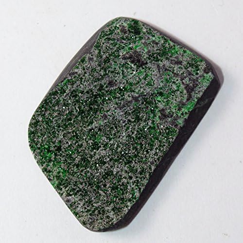 Green garnet crystal cabochon, uvarovite cabochon 31x21x7 mm
